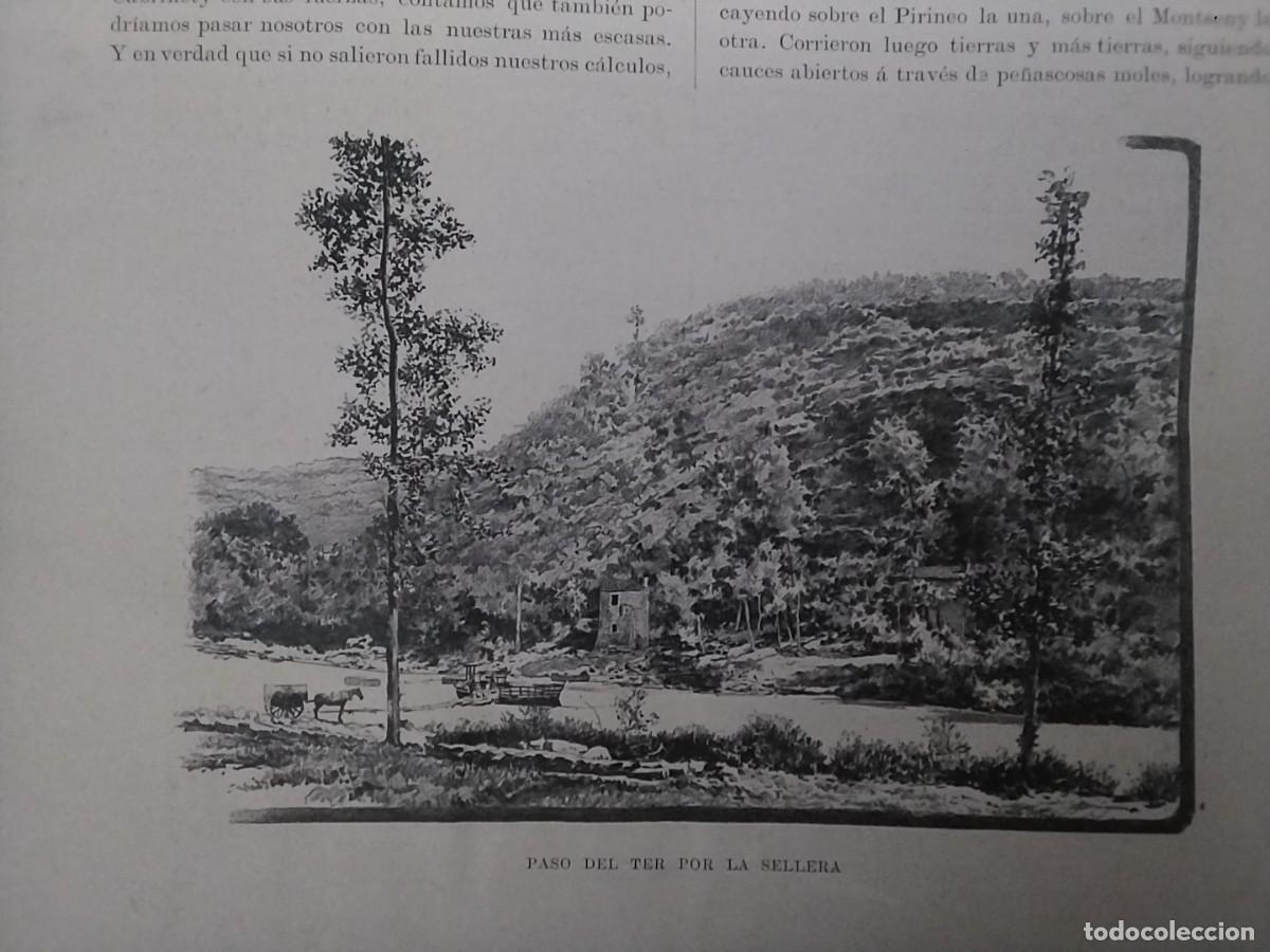 Coleccionismo: PASO DEL TER POR LA CELLERA BARCA PARA EL PASO DEL TER EL PASTERAL DE LA CELLERA 2 HOJAS A&Ntilde;O 1891