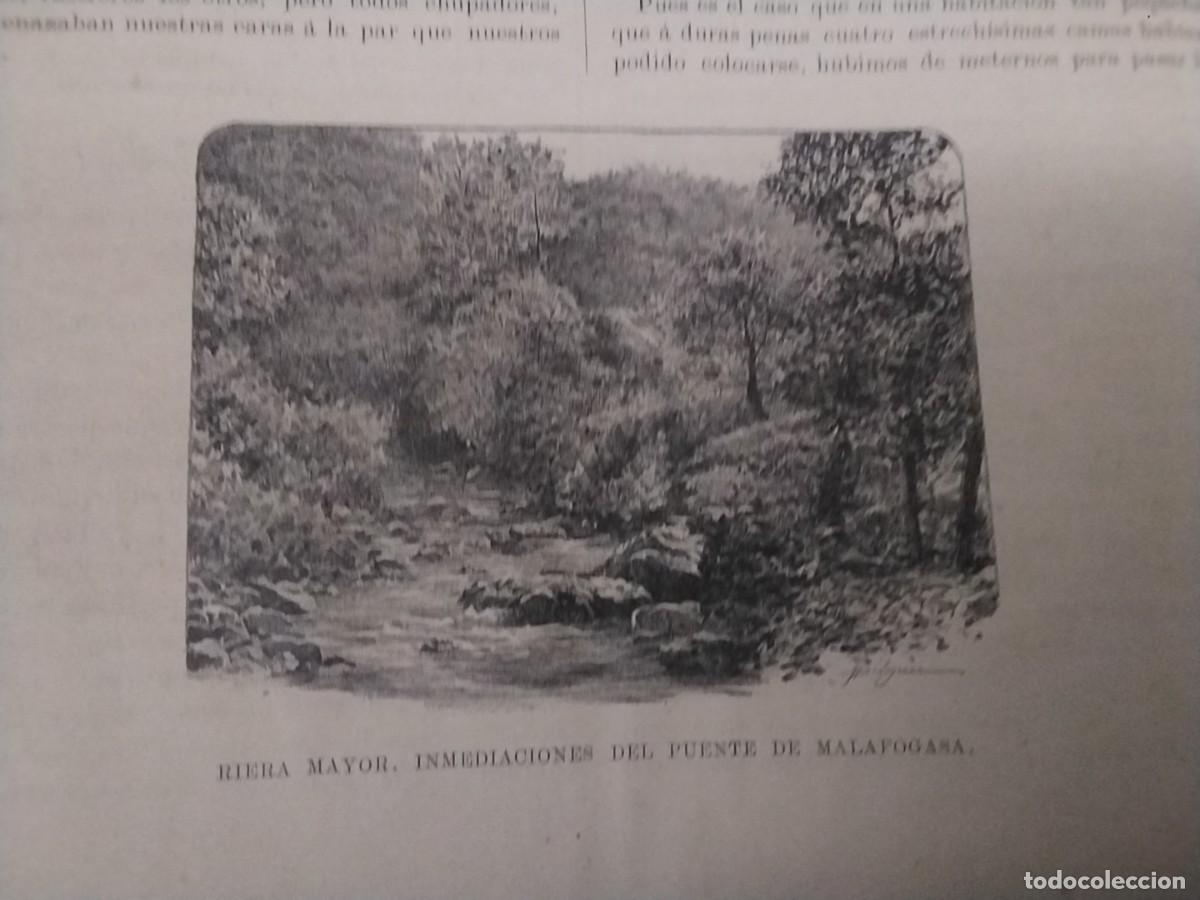 Coleccionismo: PUENTE DE MALAFOGASA / RIERA MAYOR .INMEDIACIKONES PUENTE MALAFOGASA HOJA A&Ntilde;O 1891