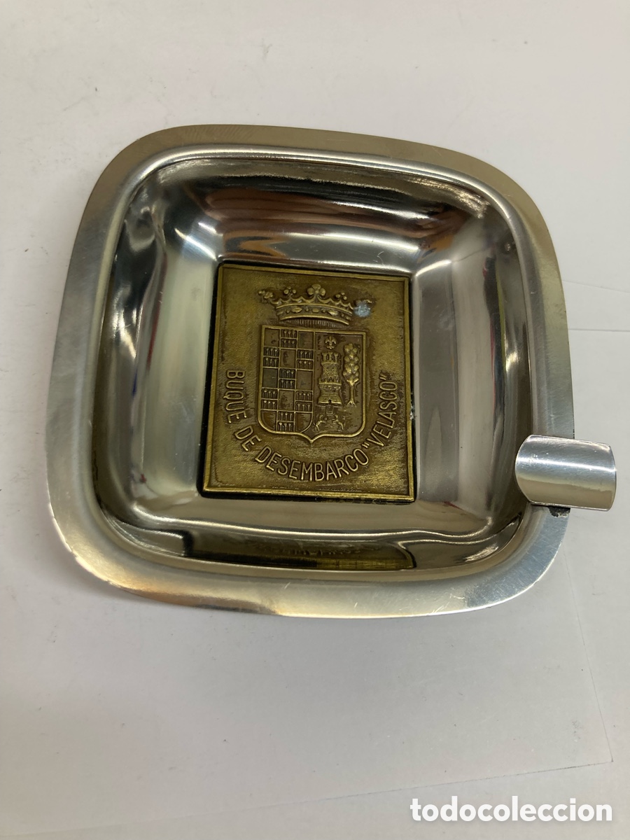 Coleccionismo: Cenicero de metal y bronce Ej&eacute;rcito Espa&ntilde;ol