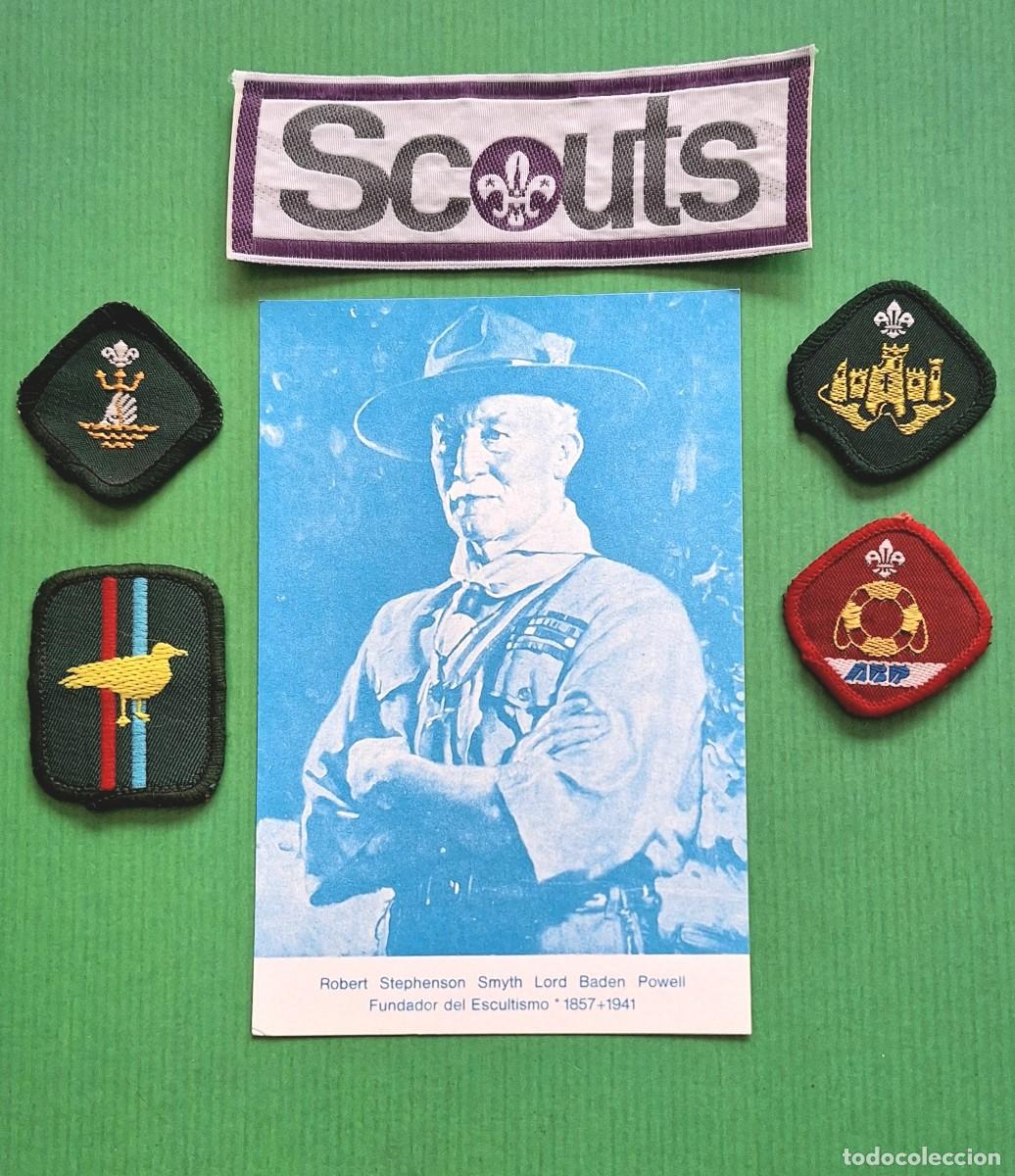 Coleccionismo: SCOUT ASSOCIATION (INGLATERRA).B.P, 1 MATRICULA, 3 ESPECIALIDADES Y 1 PATRULLA