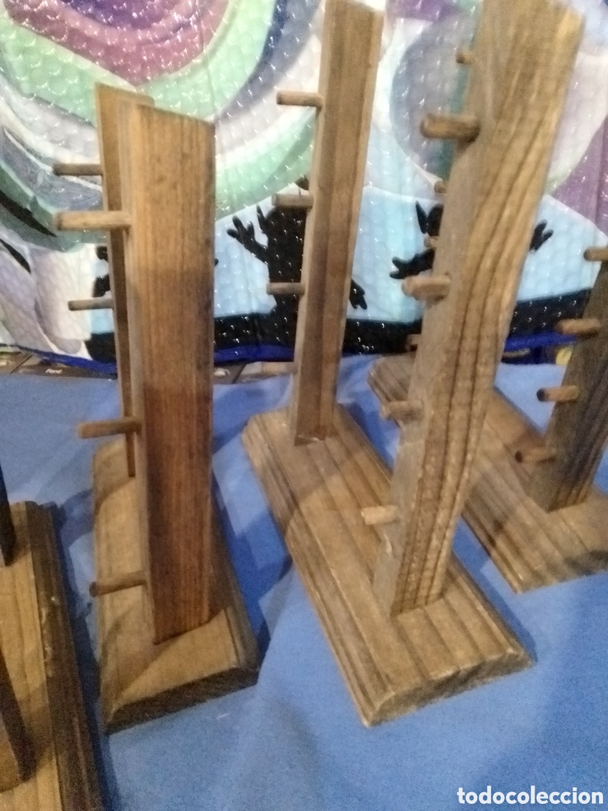 Coleccionismo: 4 expositores de madera para navajas - Foto 5