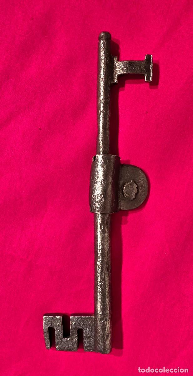 Coleccionismo: Antica chiave doppia Sec. 1700 con presa scorrevole