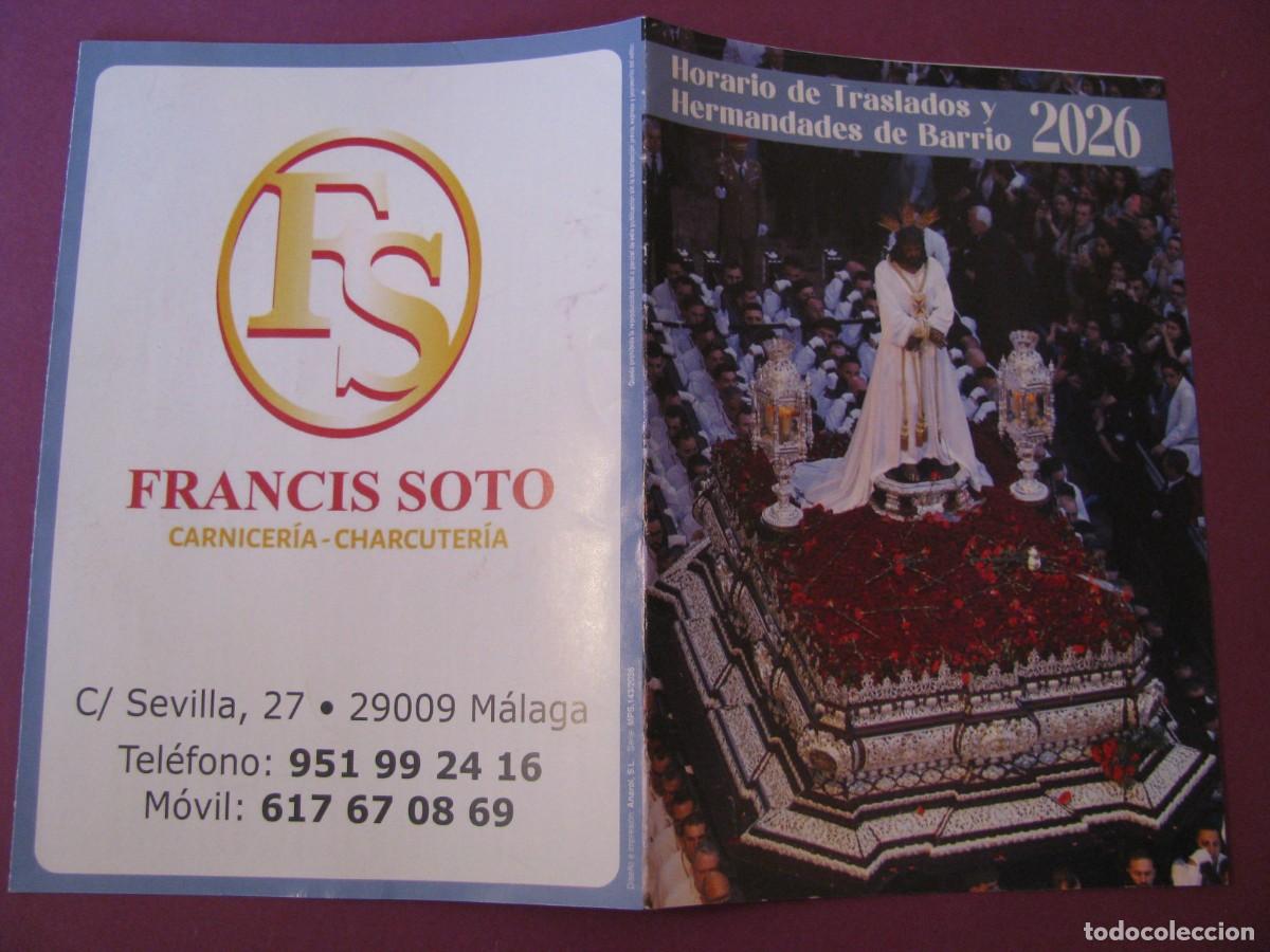 Colecionismo: HORARIOS E ITINERARIOS DE LA SEMANA SANTA M&Aacute;LAGA 2026