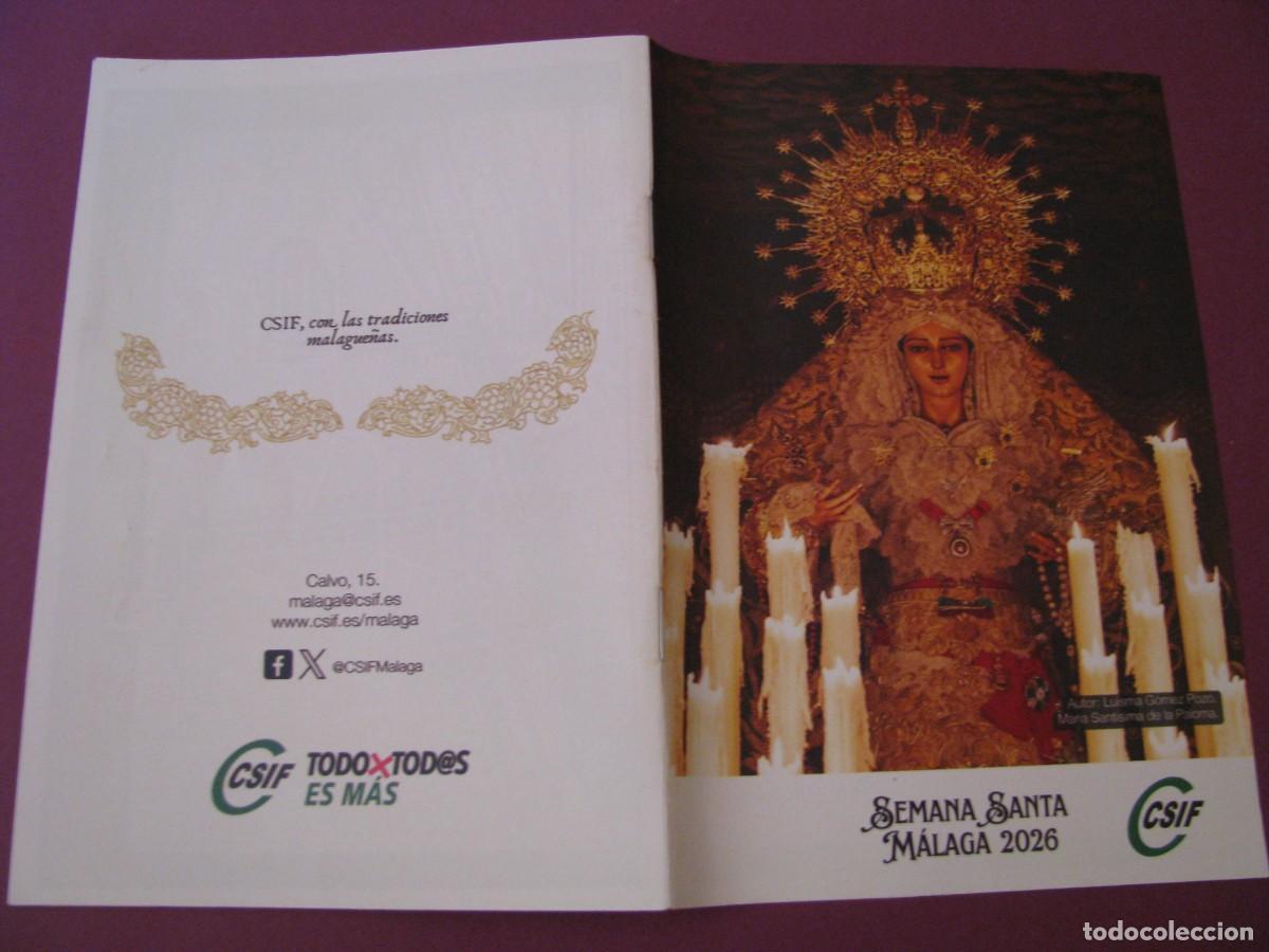 Coleccionismo: HORARIOS E ITINERARIOS DE LA SEMANA SANTA M&Aacute;LAGA 2026