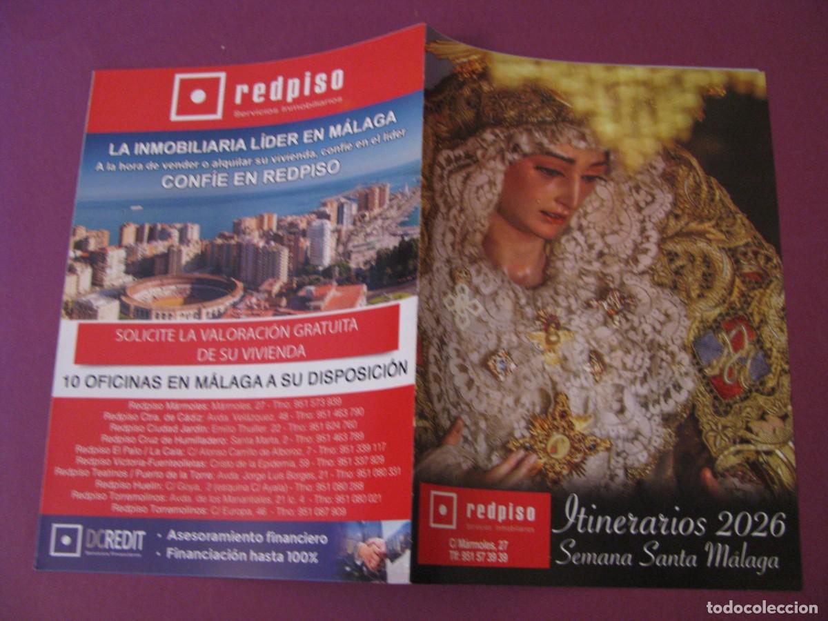 Coleccionismo: HORARIOS E ITINERARIOS DE LA SEMANA SANTA M&Aacute;LAGA 2026