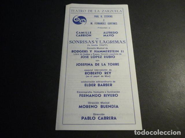Coleccionismo: MADRID TEATRO DE LA ZARZUELA REVISTA SONRISAS Y LAGRIMAS 1968 PROGRAMA CAMILLE CARRION ALFREDO MAYO