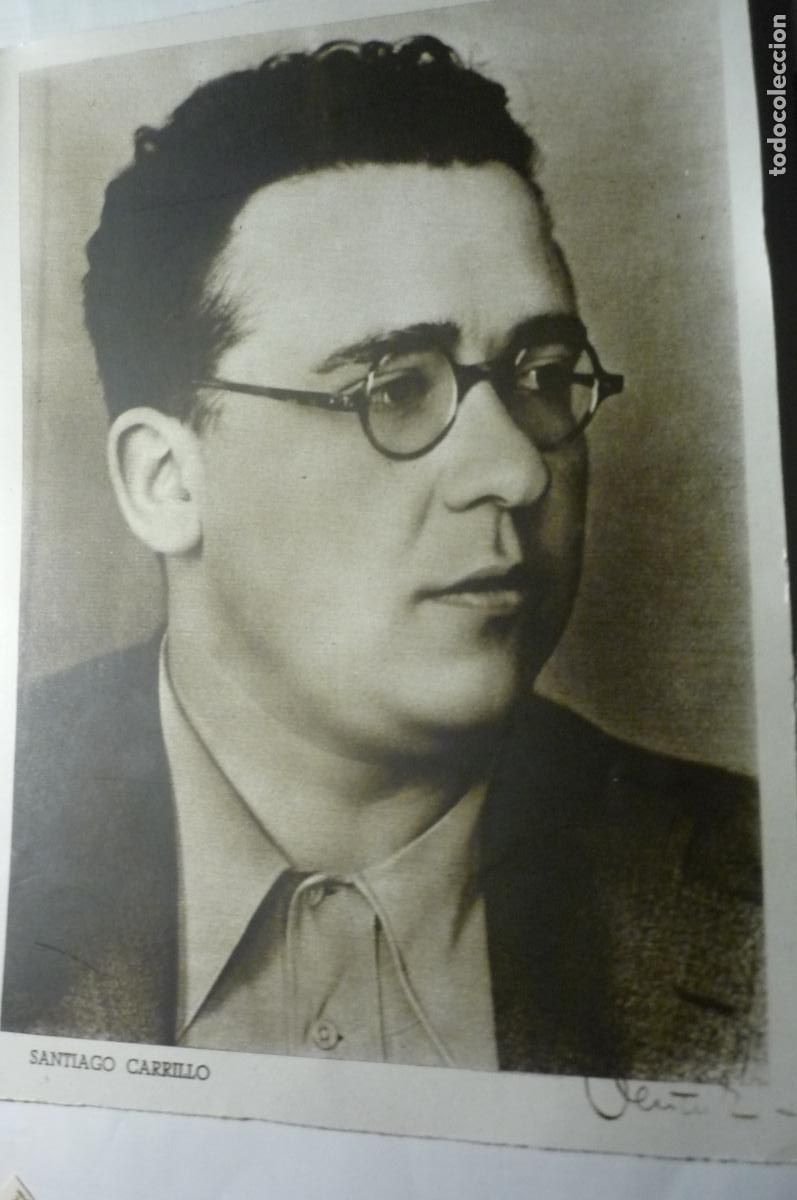 Collezionismo: foto politico santiago carrillo -24x17 &iexcl;&iexcl;sello tampon archivo general prensa&iexcl;&iexcl;&iexcl;