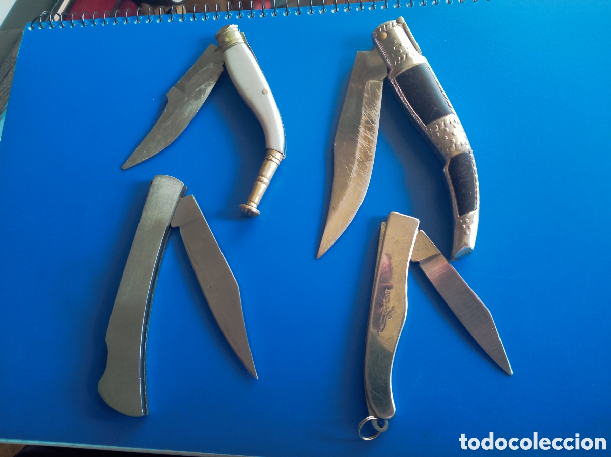 Coleccionismo: Lote de 4navajas de 10,5cm 9,5cm, 8,5cm y 7,5cm de hoja