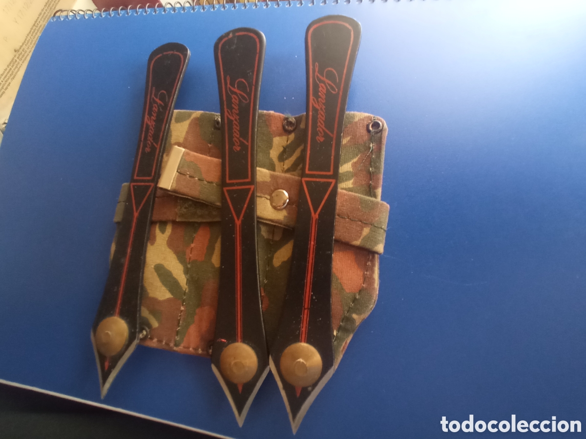 Coleccionismo: Juego de 3 cuchillos de lanzador, 16,5 cm de altura