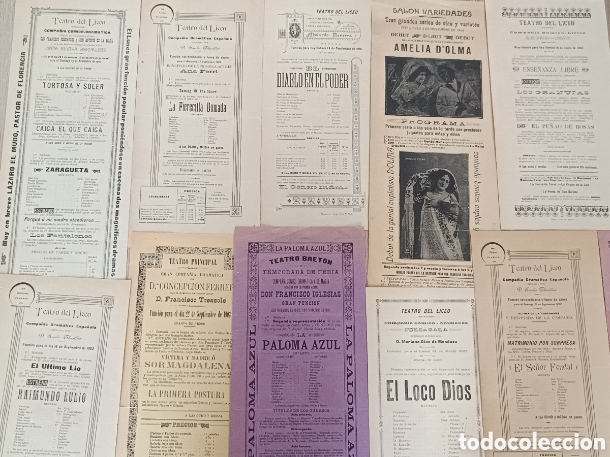 Coleccionismo: LOTE11 PROGRAMAS DEL TEATROS DE SALAMANCA A&Ntilde;OS 1901-1910: LICEO, BRET&Oacute;N, PRINCIPAL. EMILIO THUILLIER