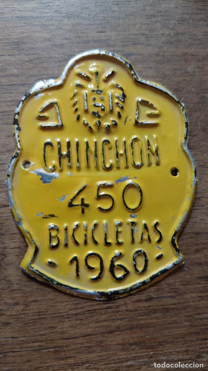 Coleccionismo: Matr&iacute;cula bicicleta Chinchon 1960