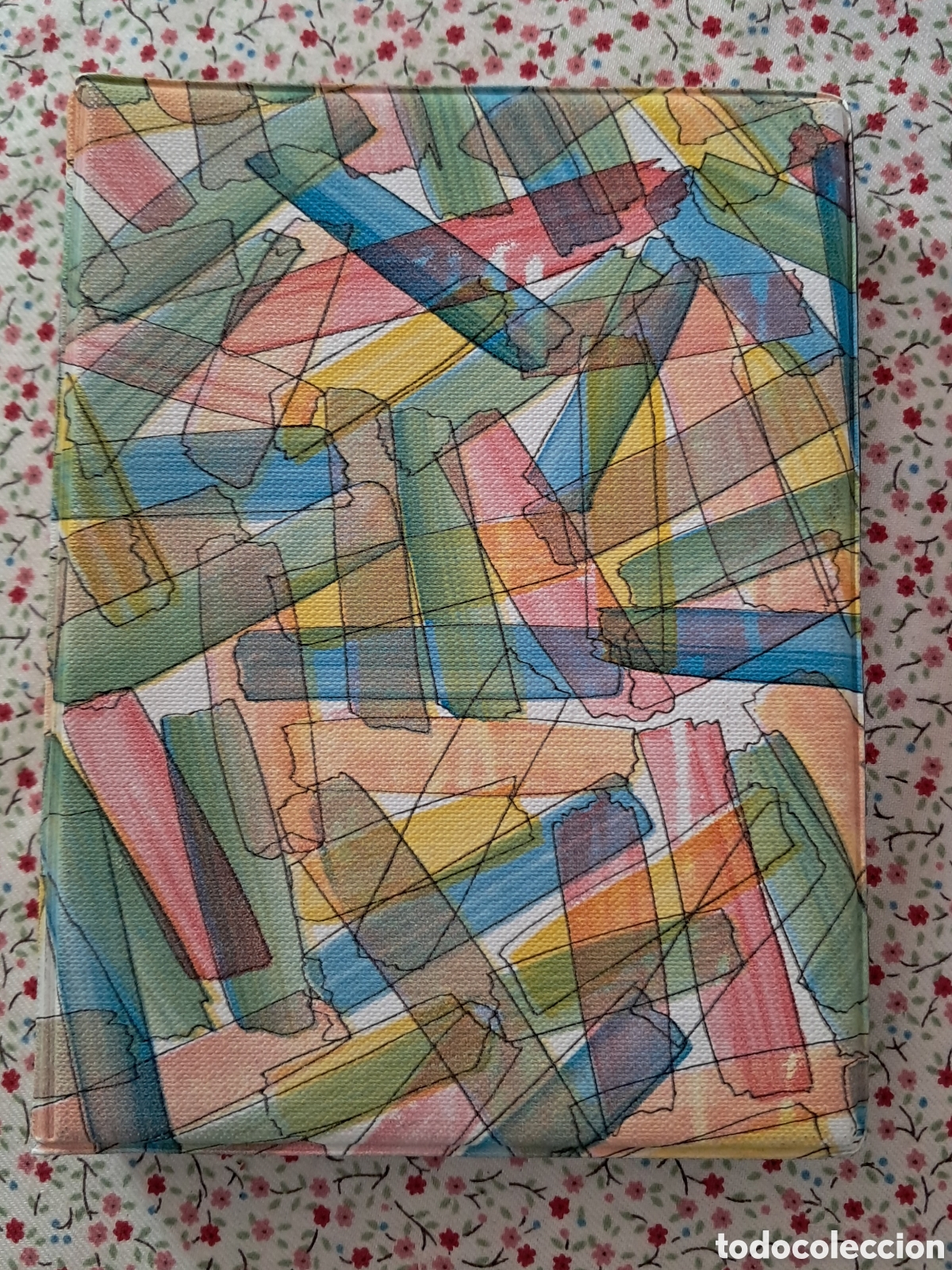 Coleccionismo: Carpeta 1/8 de dos aniĺas Enri a&ntilde;os 70 estampada de colorines. Vintage