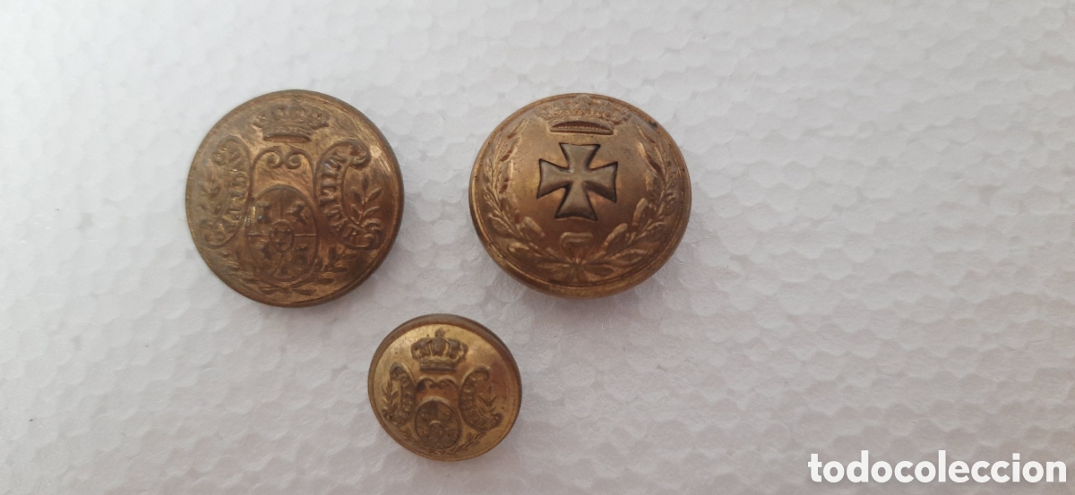 Coleccionismo: Botones sanidad militar epoca Alfonso XIII