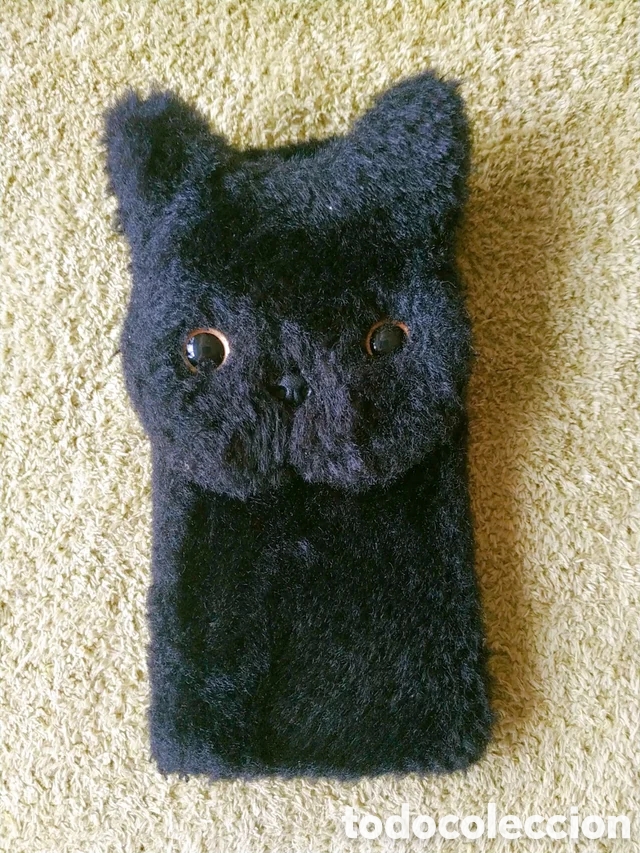 Coleccionismo: Preciosa Funda m&oacute;vil Samsung Note 10+ Carcasa 10 + movil Forma de cabeza de gato negro ojos nariz