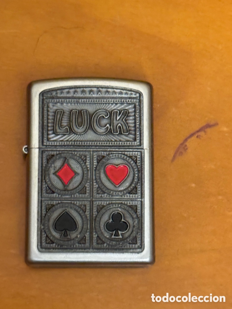 Coleccionismo: Mechero Zippo Luck dise&ntilde;o cartas p&oacute;ker