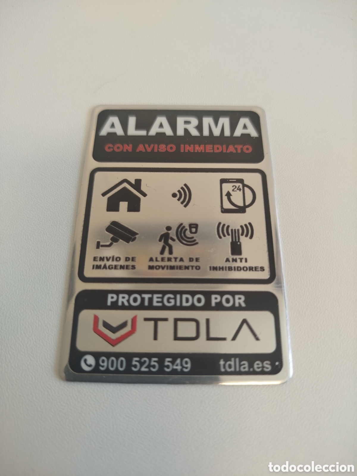 Coleccionismo: Placa de Alarma para puerta