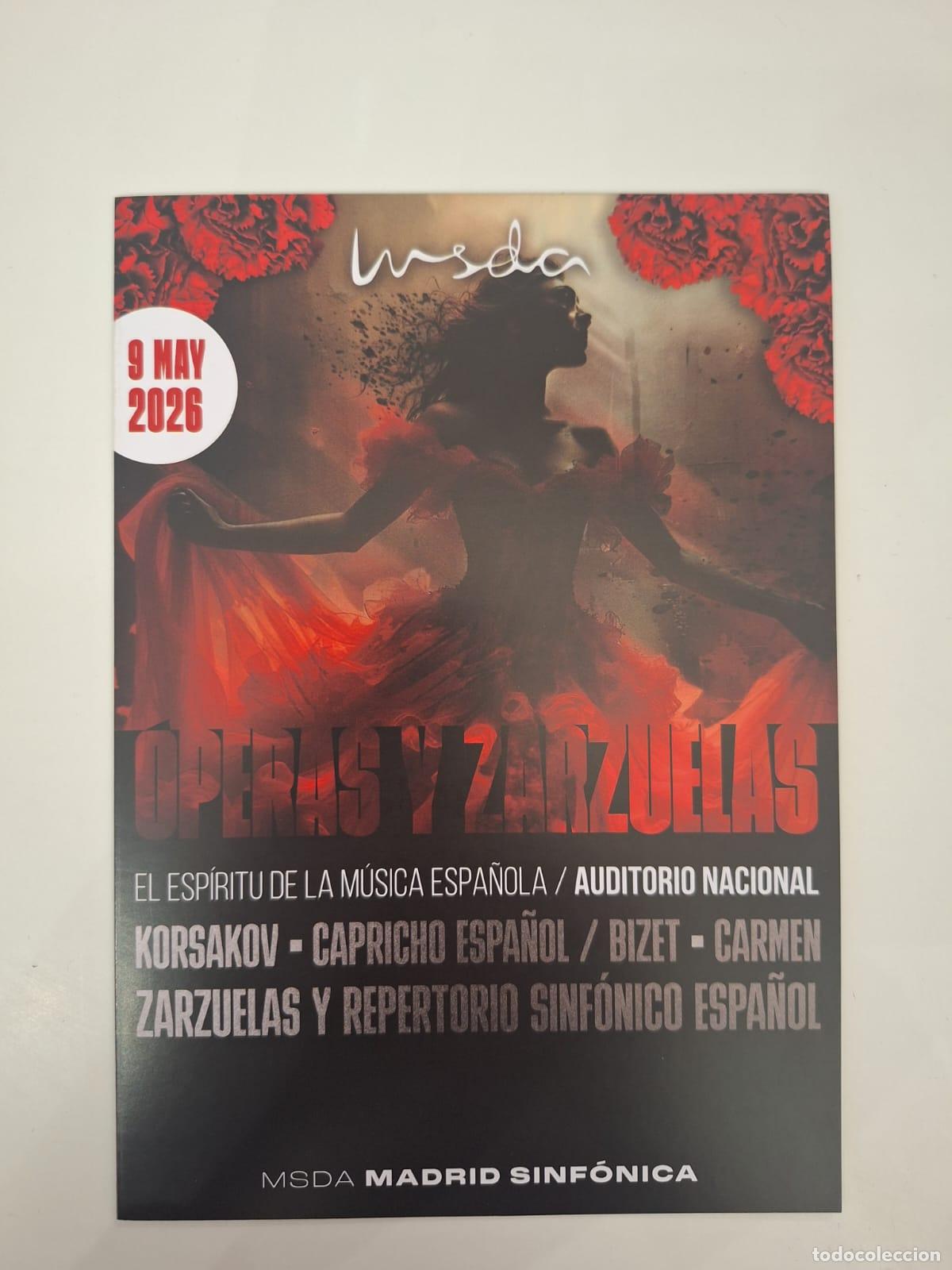 Coleccionismo: Programa conciertos Zarzuelas El esp&iacute;ritu de la m&uacute;sica espa&ntilde;ola Homenaje MSDA Madrid Sinf&ntilde;onica