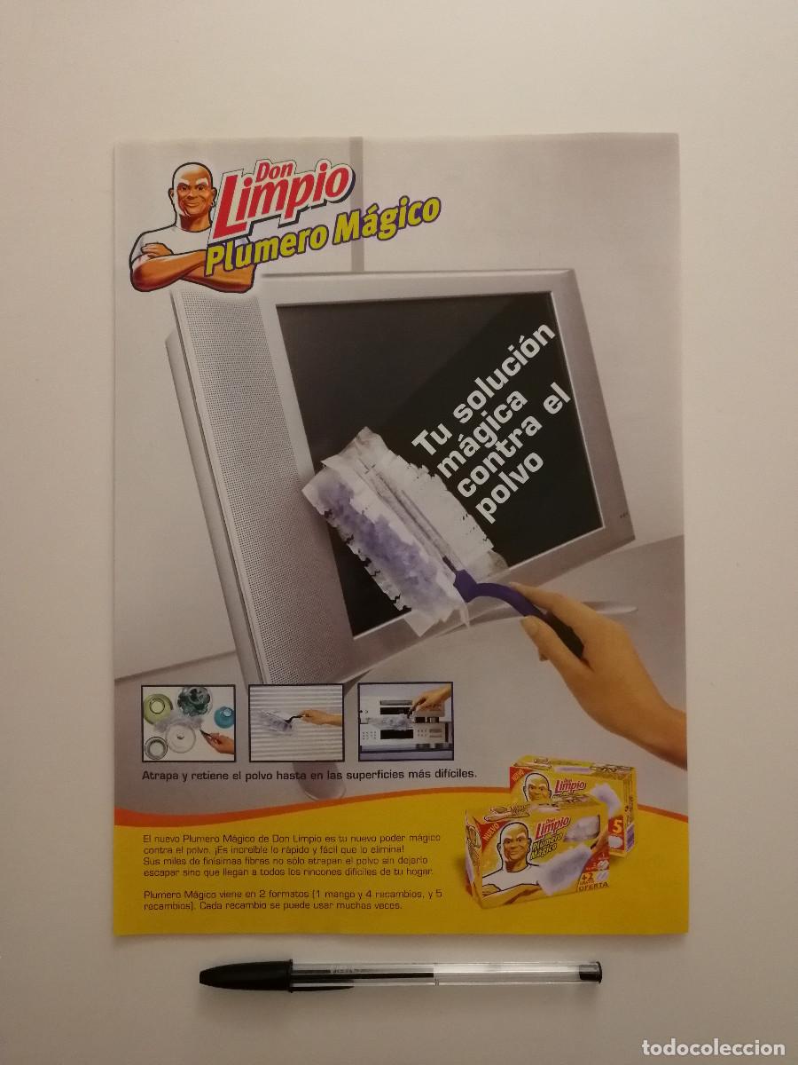 Coleccionismo: ANTIGUO ANUNCIO ACARTONADO -A4- DON LIMPIO PLUMERO MAGICO - PUBLICIDAD LAMINA
