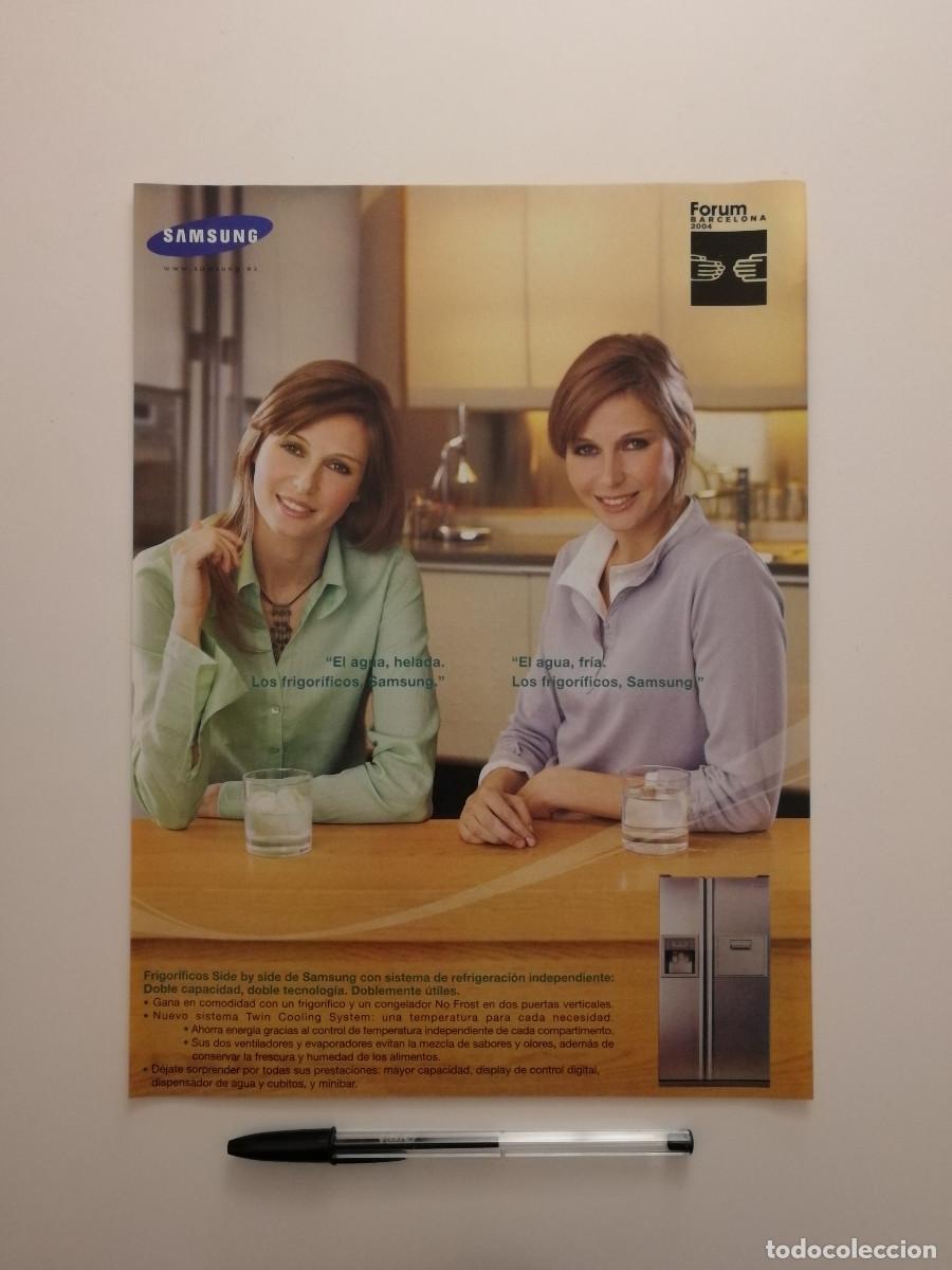 Coleccionismo: ANTIGUO ANUNCIO ACARTONADO -A4- SAMSUNG FRIGORIFICO SIDE BY SIDE - PUBLICIDAD LAMINA