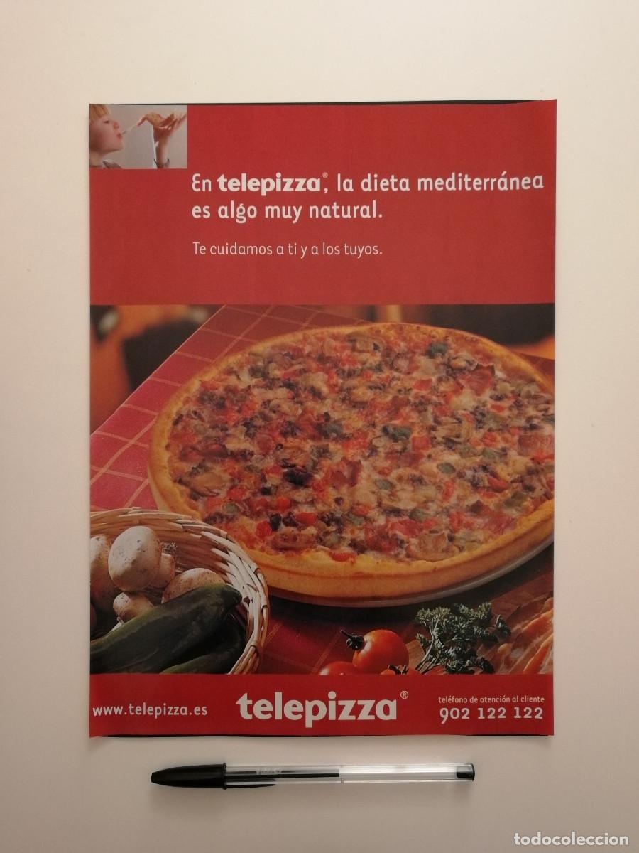 Coleccionismo: ANTIGUO ANUNCIO ACARTONADO -A4- TELEPIZZA PIZZA - PUBLICIDAD LAMINA