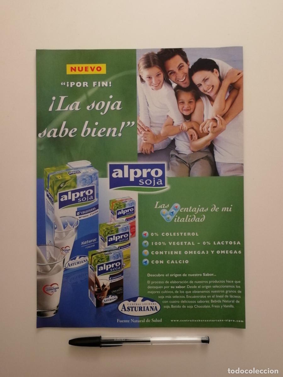 Coleccionismo: ANTIGUO ANUNCIO ACARTONADO -A4- ALPRO SOJA CENTRAL LECHE ASTURIANA - PUBLICIDAD LAMINA