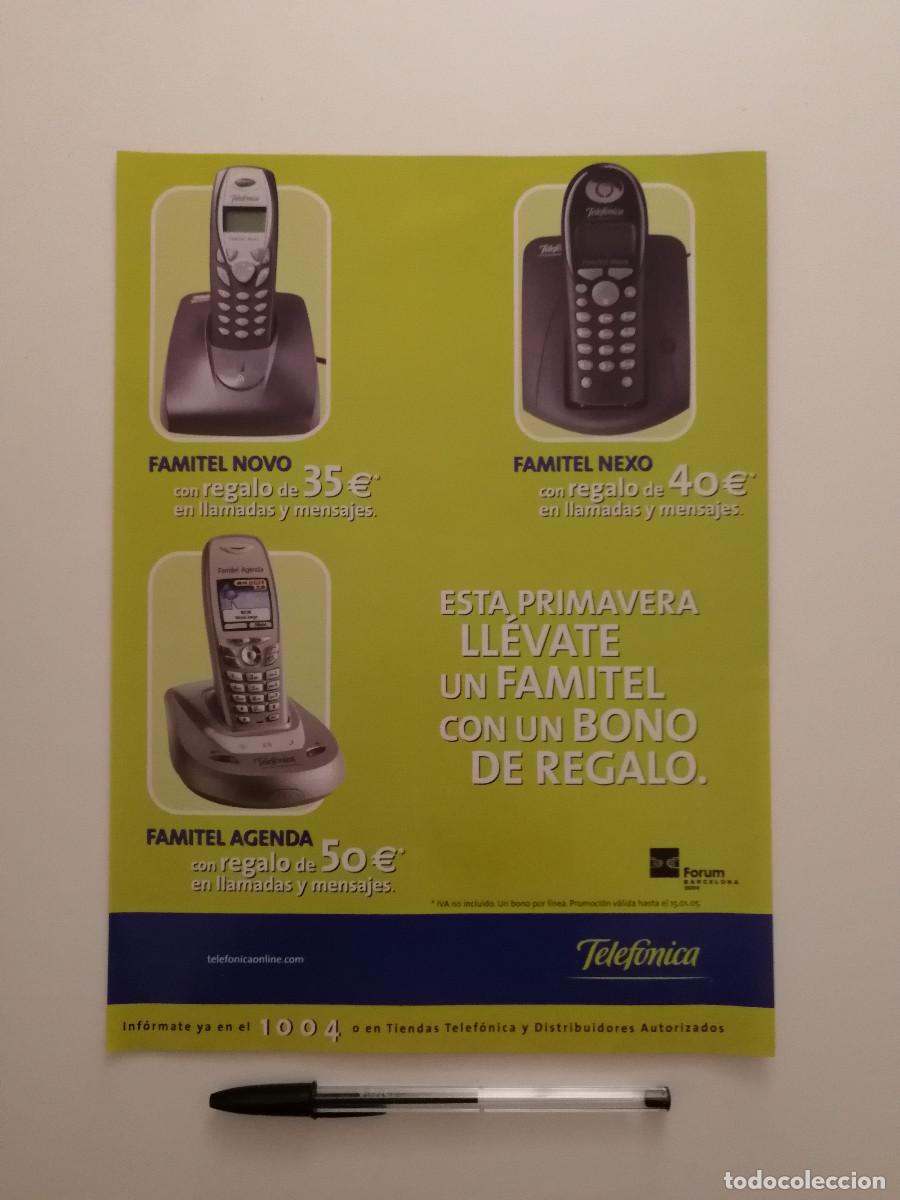 Coleccionismo: ANTIGUO ANUNCIO ACARTONADO -A4- TELEFONICA FAMITEL MOVIL - PUBLICIDAD LAMINA