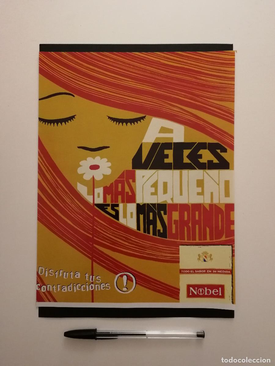 Coleccionismo: ANTIGUO ANUNCIO ACARTONADO -A4- NOBEL TABACO - PUBLICIDAD LAMINA