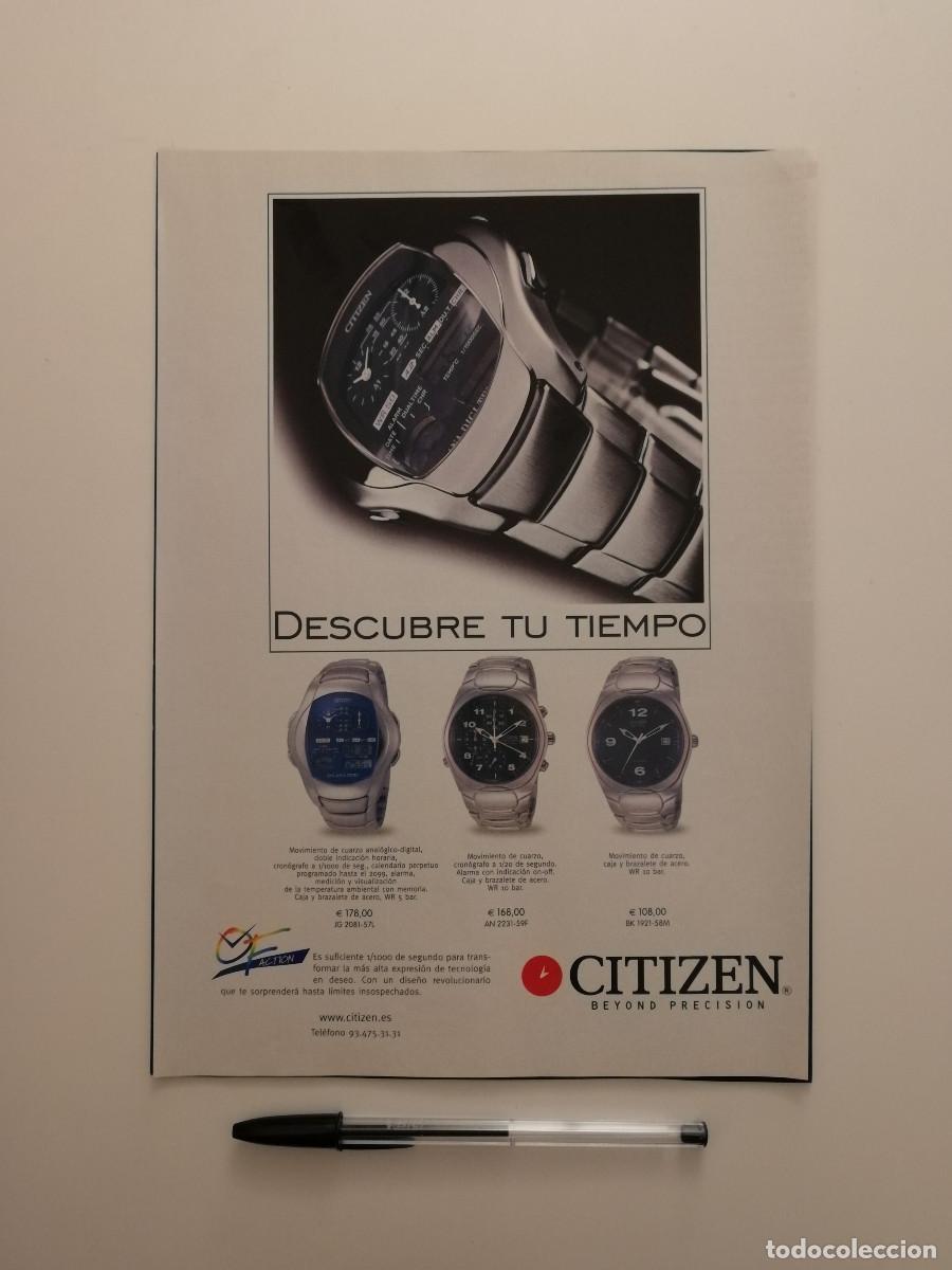 Coleccionismo: ANTIGUO ANUNCIO ACARTONADO -A4- CITIZEN RELOJ - PUBLICIDAD LAMINA
