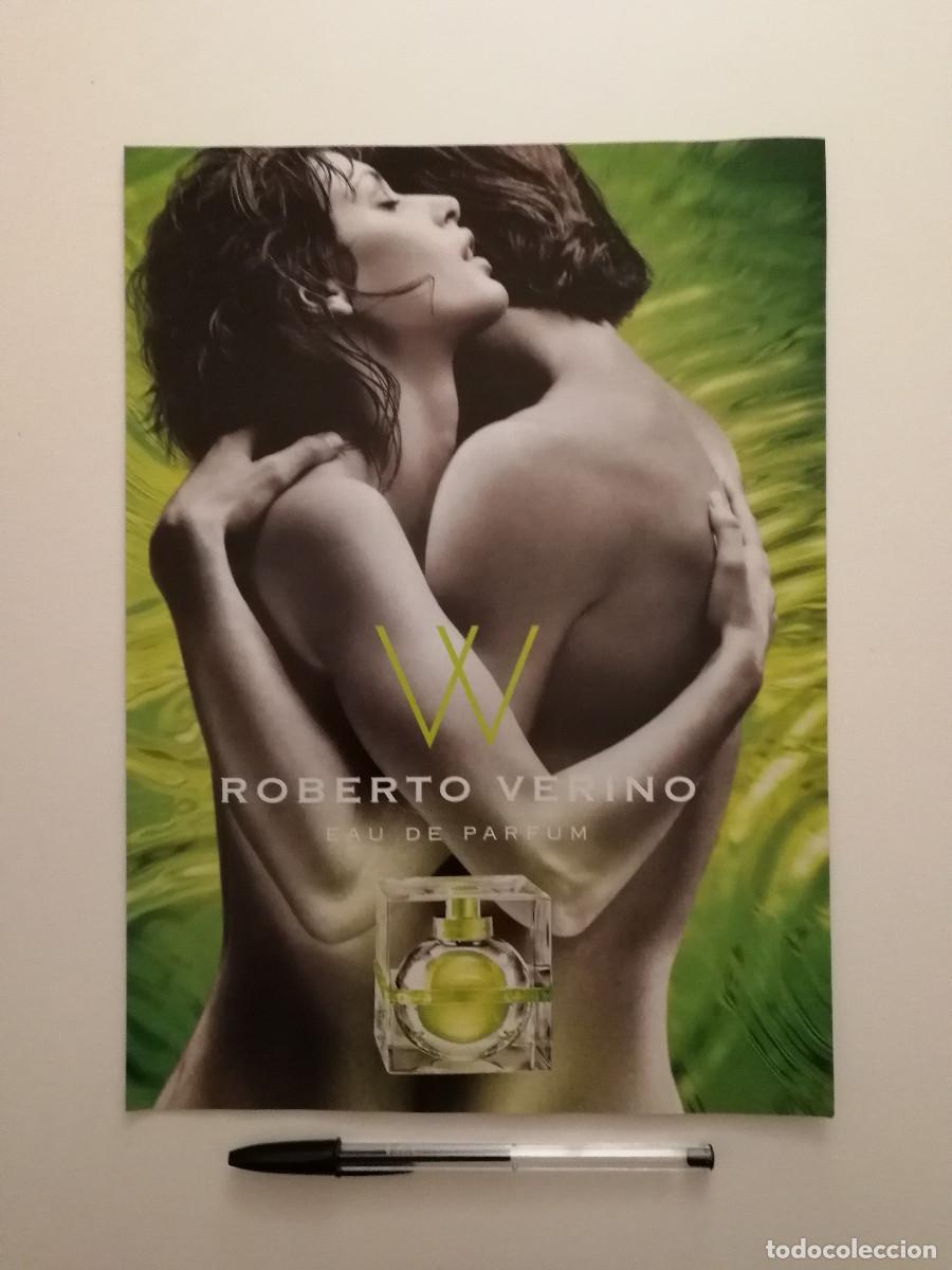 Coleccionismo: ANTIGUO ANUNCIO ACARTONADO -A4- ROBERTO VERINO PERFUME - PUBLICIDAD LAMINA