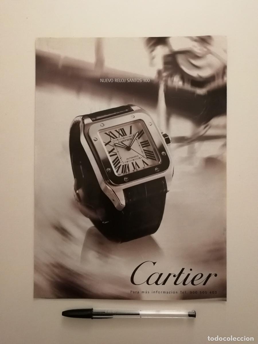 Coleccionismo: ANTIGUO ANUNCIO ACARTONADO -A4- CARTIER RELOJ - PUBLICIDAD LAMINA