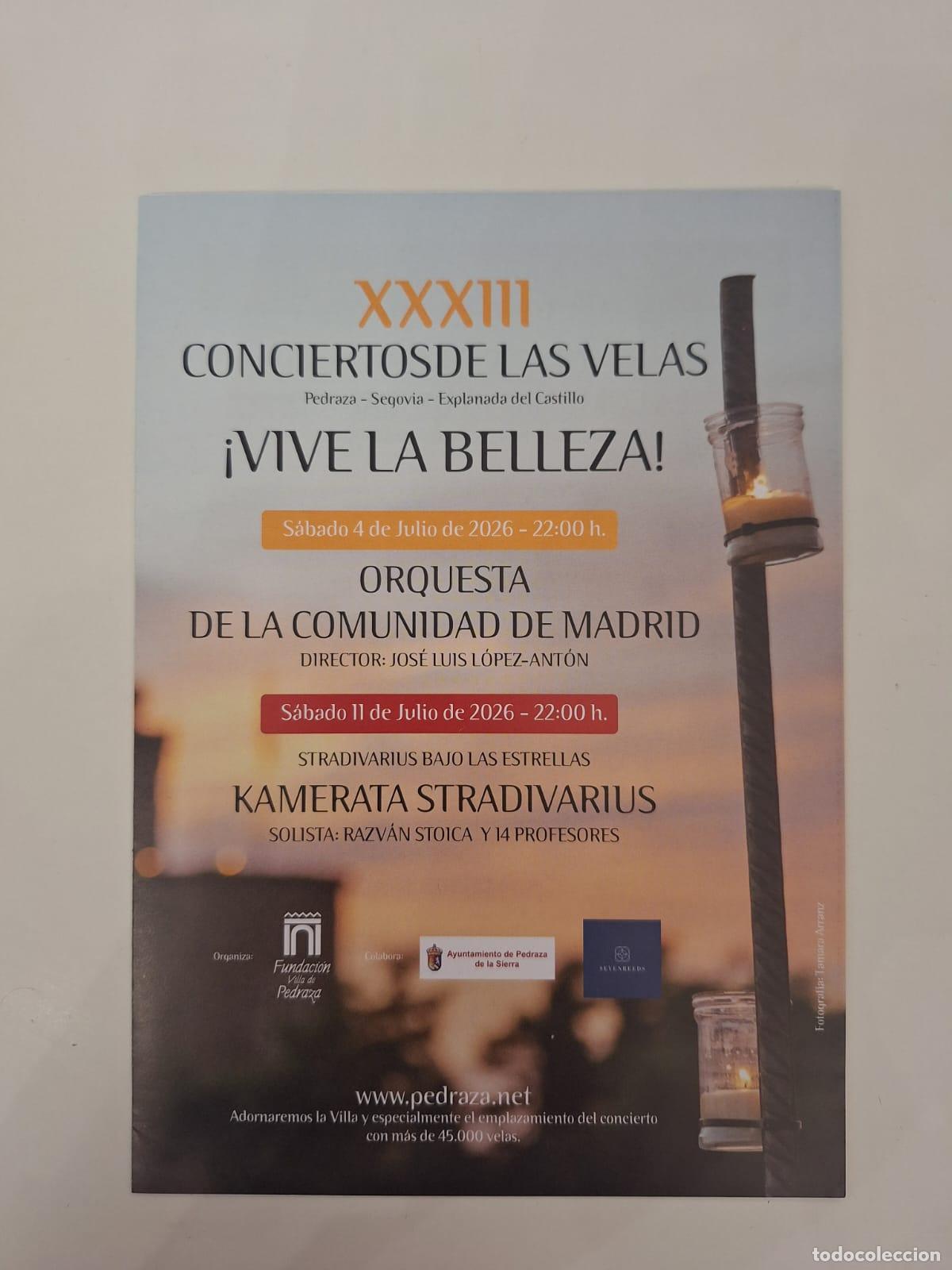 Sammelleidenschaft Papier: Programa XXXIII Conciertos de las Velas Pedraza de la Sierra Segovia M&uacute;sica Castilla y Le&oacute;n 2026