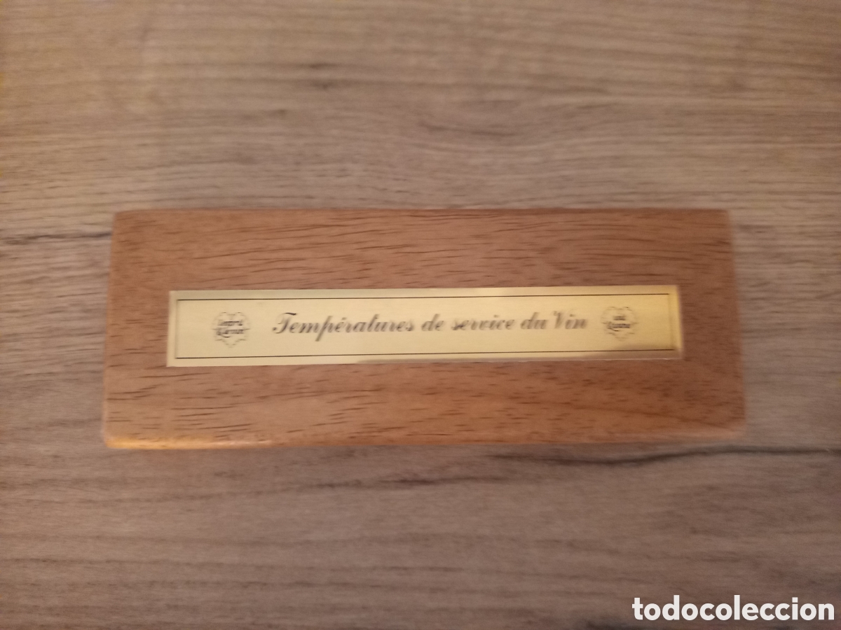Coleccionismo: ❇️ TERM&Oacute;METRO PARA VINO EN CAJA DE MADERA ❇️ - Foto 5