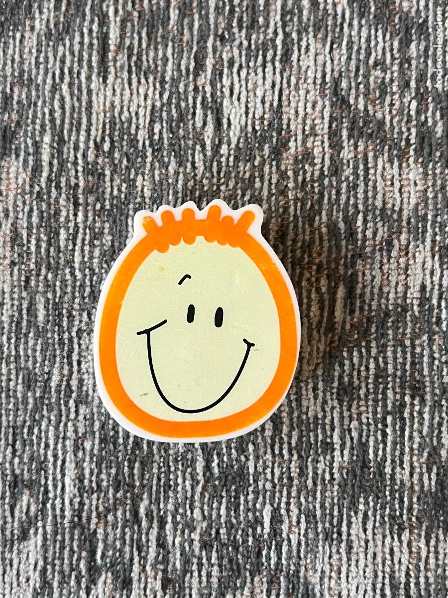 Coleccionismo: GOMA DE BORRAR CARA SONRIENTE NARANJA