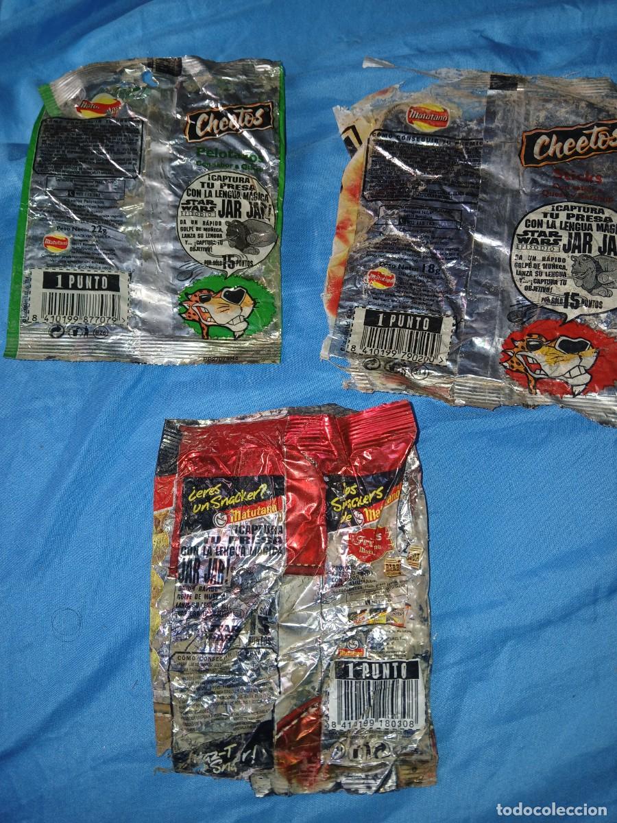 Coleccionismo: Antiguo lote envoltorio paquete patatas matutano promoci&oacute;n lengua jar jar star wars 3 &euro;unidad