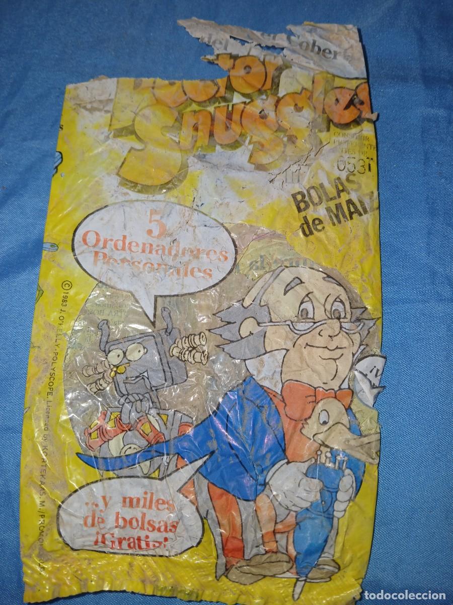 Coleccionismo: Antiguo envoltorio paquete patatas bolas de maiz promoci&oacute;n doctor snuggles a&ntilde;o 1983 ver foto
