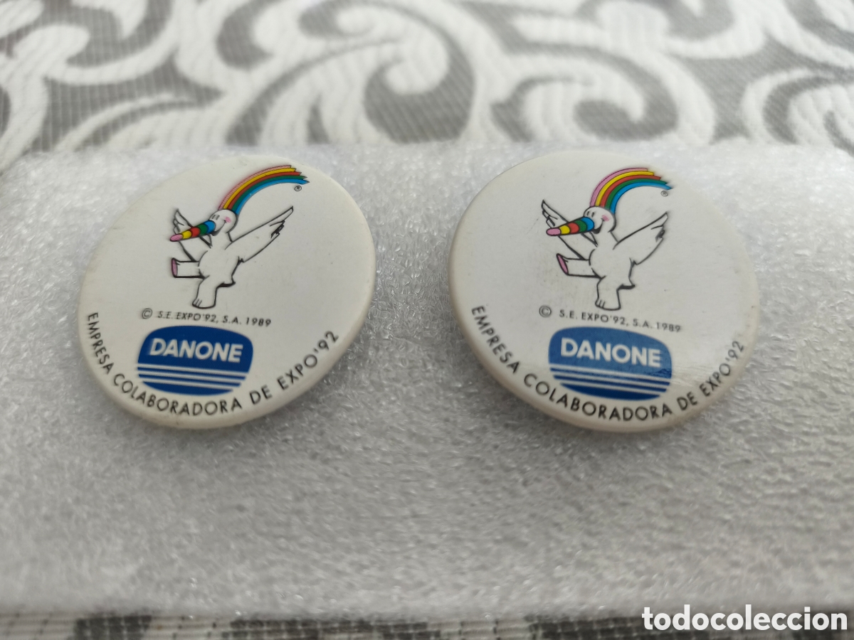 Coleccionismo: Chapas Danone Curro Expo 92 de Sevilla