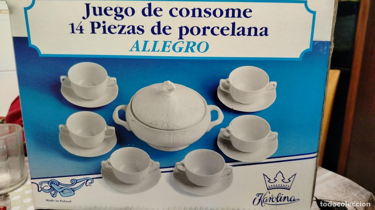 Coleccionismo: Juego consom&eacute; Libreton 6 servicios + sopera con tapa. NUEVO. Caja original