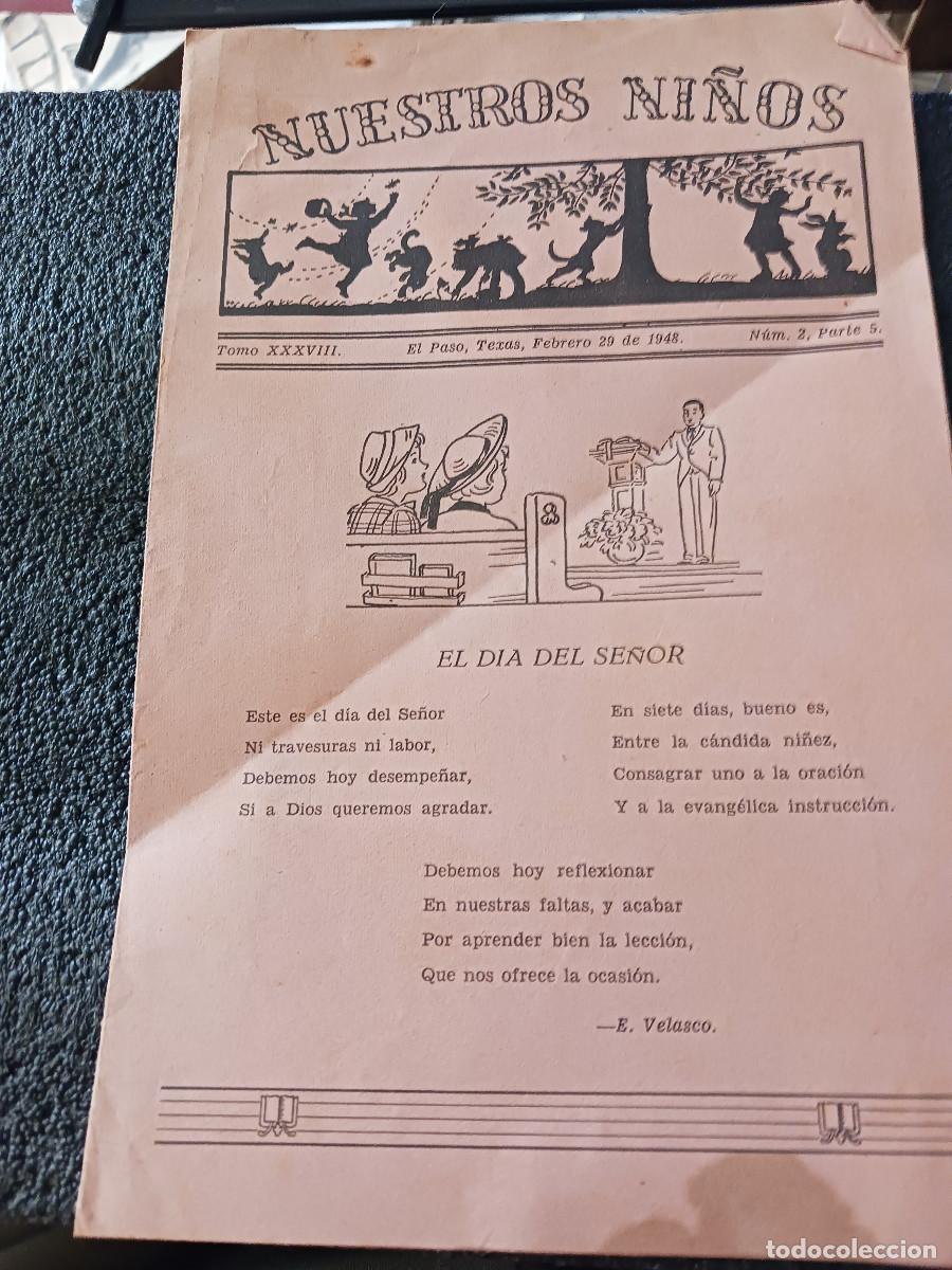 Coleccionismo: diptico, nuestros ni&ntilde;os, el paso, texas, 1928, casa bautista de publicaciones