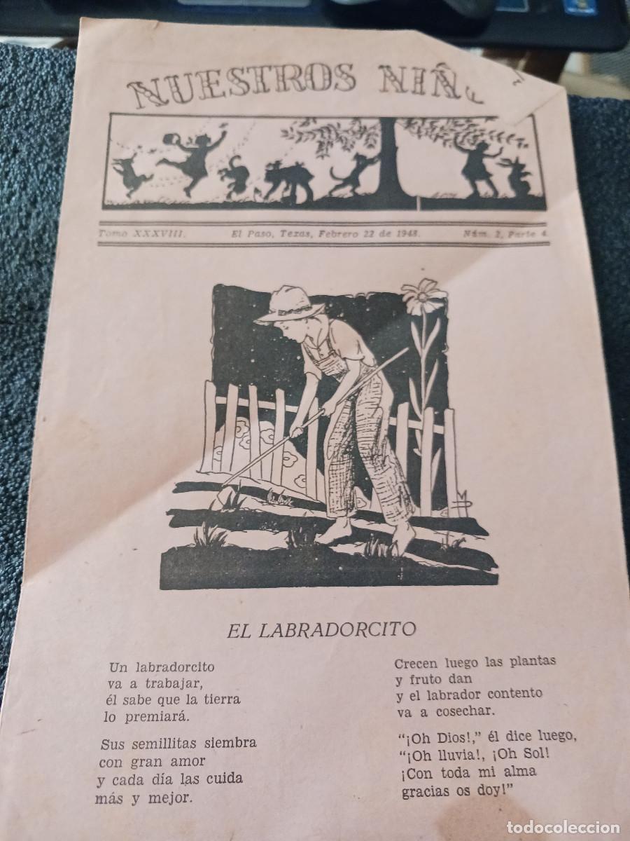 Coleccionismo: diptico, nuestros ni&ntilde;os, el paso, texas, 1948, casa bautista de publicaciones