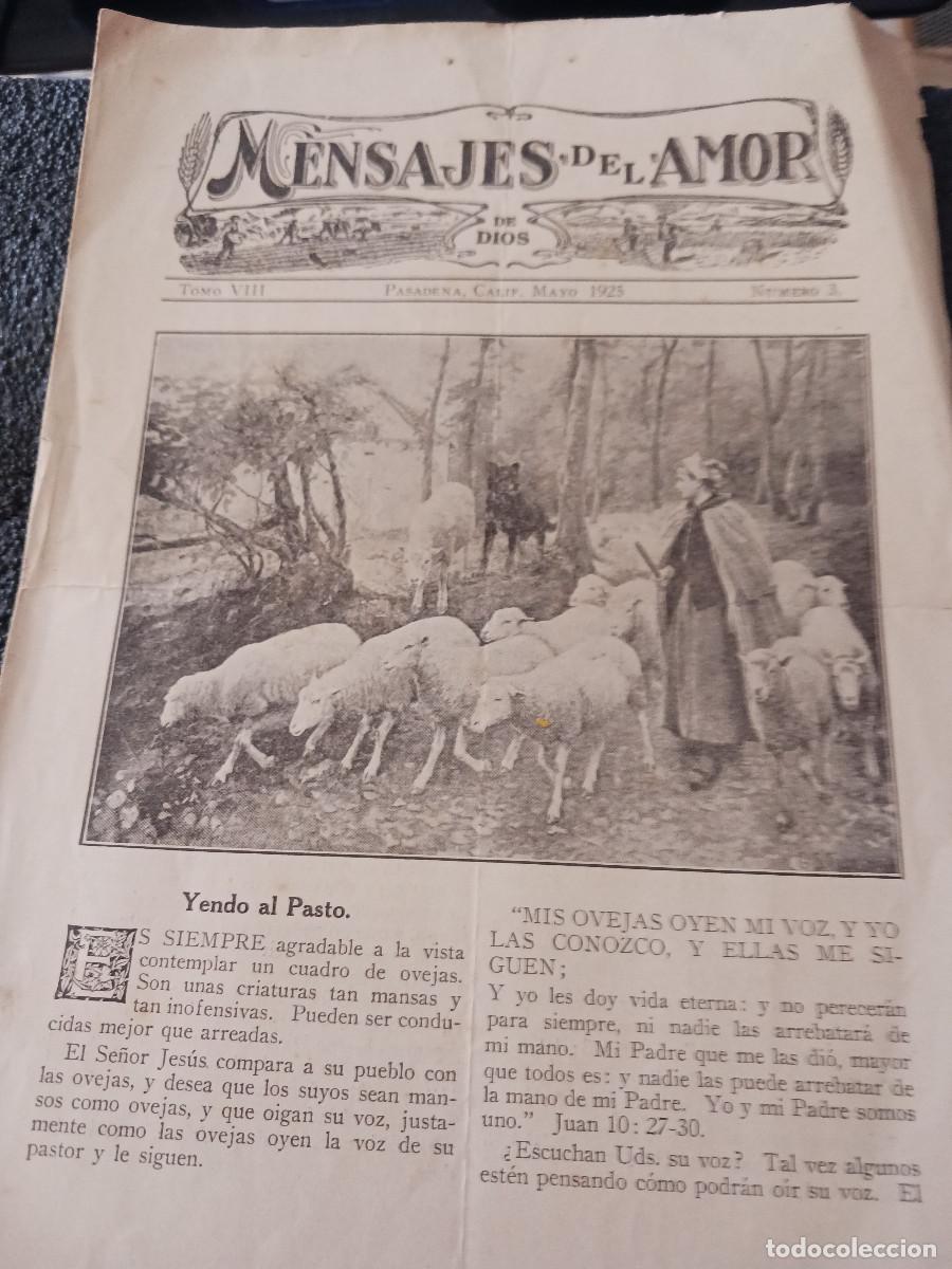 Coleccionismo: diptico, mensajes del amor de dios n&ordm; 3, pasadena, california 1925, J.T. Armet editor