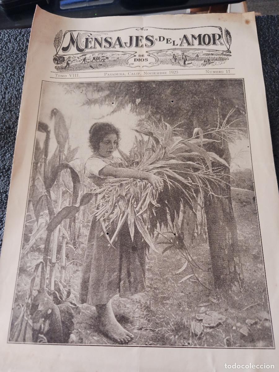 Coleccionismo: diptico, mensajes del amor de dios, n&ordm; 11, pasadena, california 1925, J.T. Armet editor