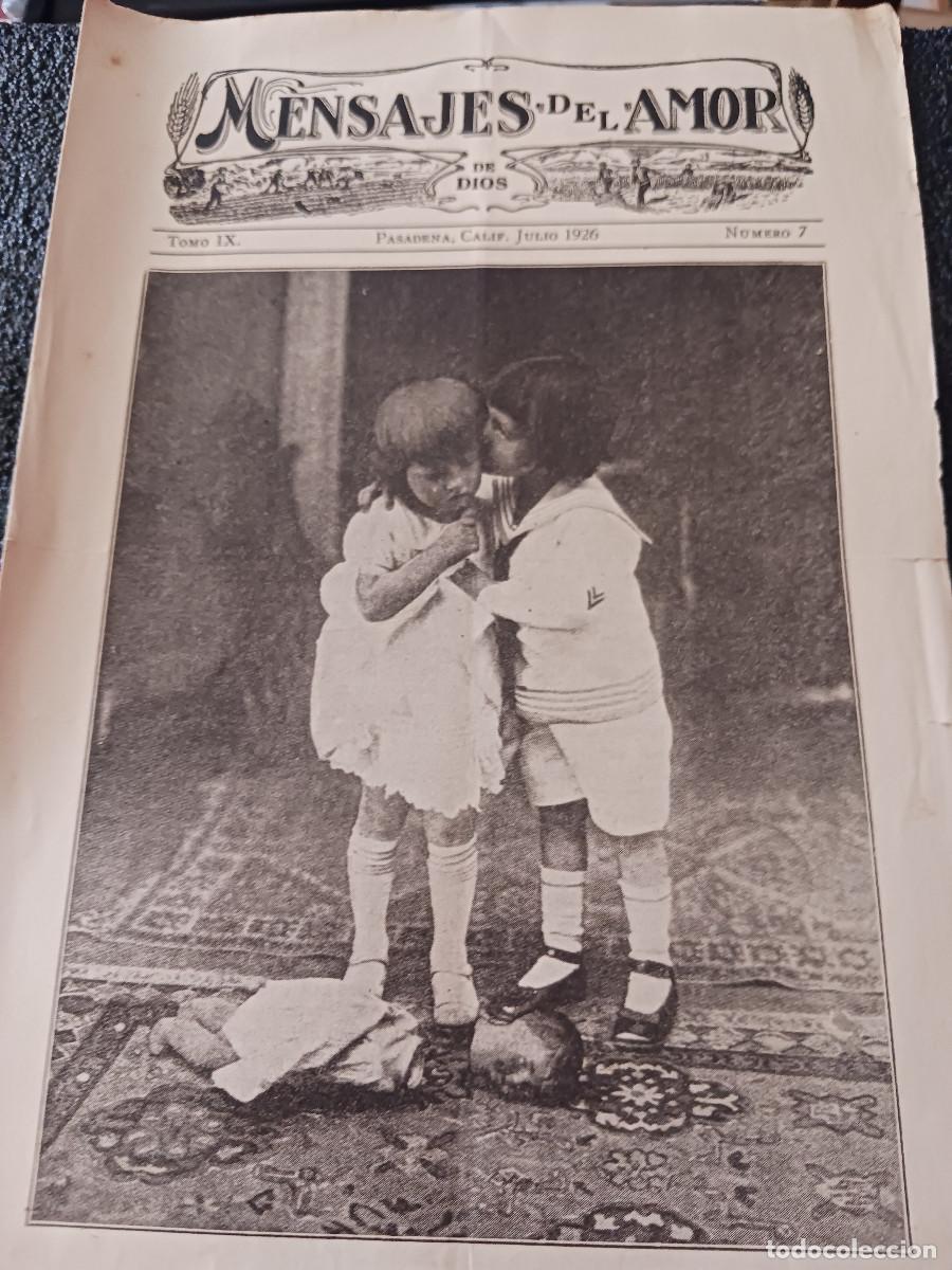 Coleccionismo: diptico, mensajes del amor de dios, n&ordm; 7, pasadena, california 1926, J.T. Armet editor