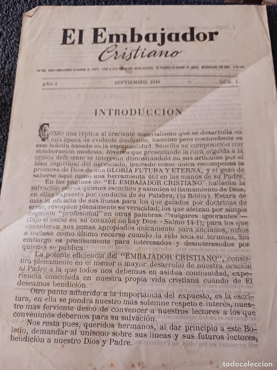 Coleccionismo: diptico religioso, el embajador cristiano, septiembre 1948, n&ordm; 1