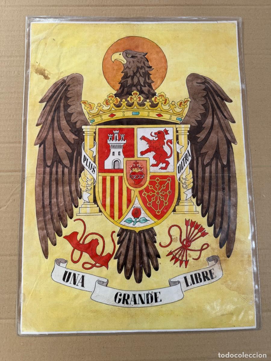 Coleccionismo: S1-ESCUDO DE ESPA&Ntilde;A UNA GRANDE Y LIBRE DE LA EPOCA FRANQUISTAS