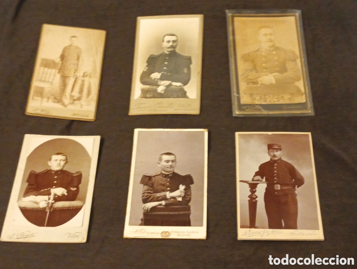 Coleccionismo: Lote 6 fotograf&iacute;as cdv ejercito con uniforme militar
