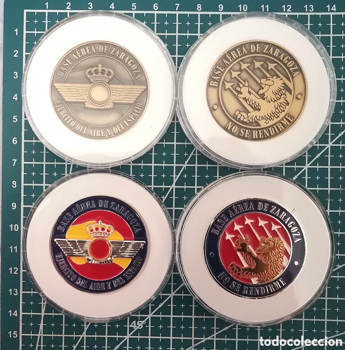 Coleccionismo: Lote 2 monedas Base A&eacute;rea de Zaragoza Ej&eacute;rcito &Aacute;ire Espa&ntilde;a