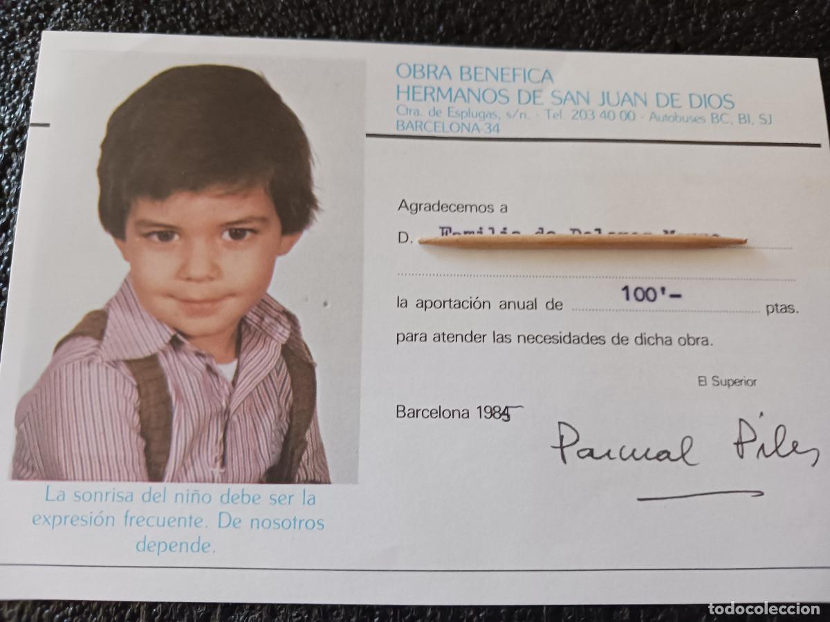 Coleccionismo: aportacion a la obra benefica de hnos. san juan de dios 1986