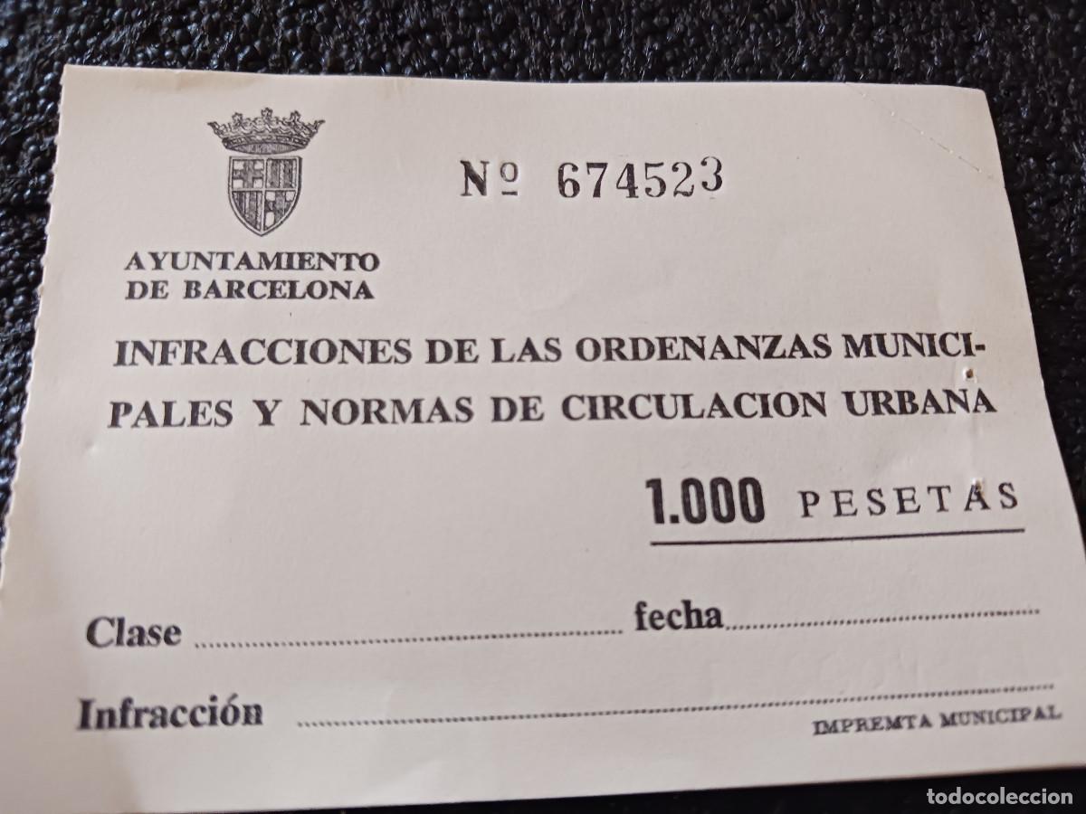 Coleccionismo: infraccion - ordenanzas municipales y circulacion, 1000 pts. sin rellenar