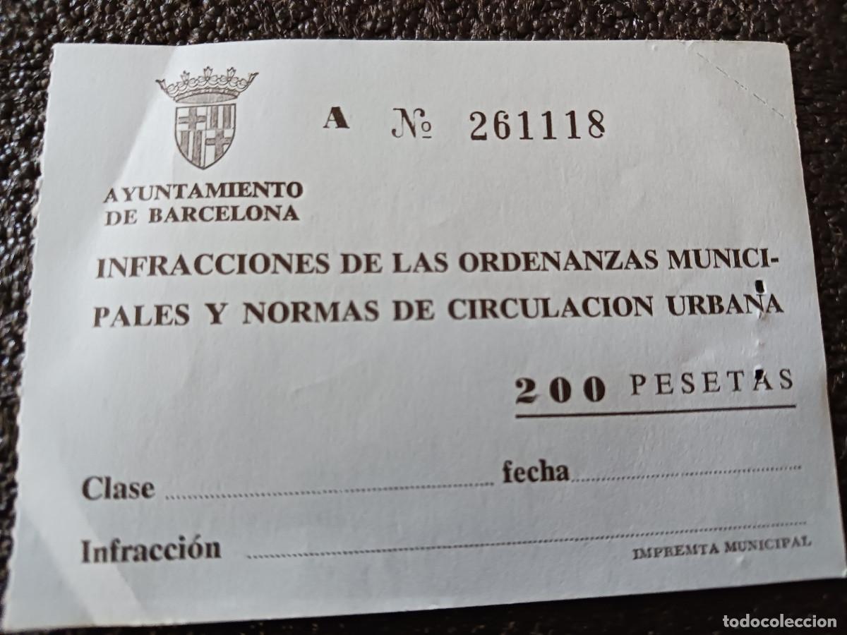Coleccionismo: infraccion - ordenanzas municipales y circulacion, 200 pts. sin rellenar