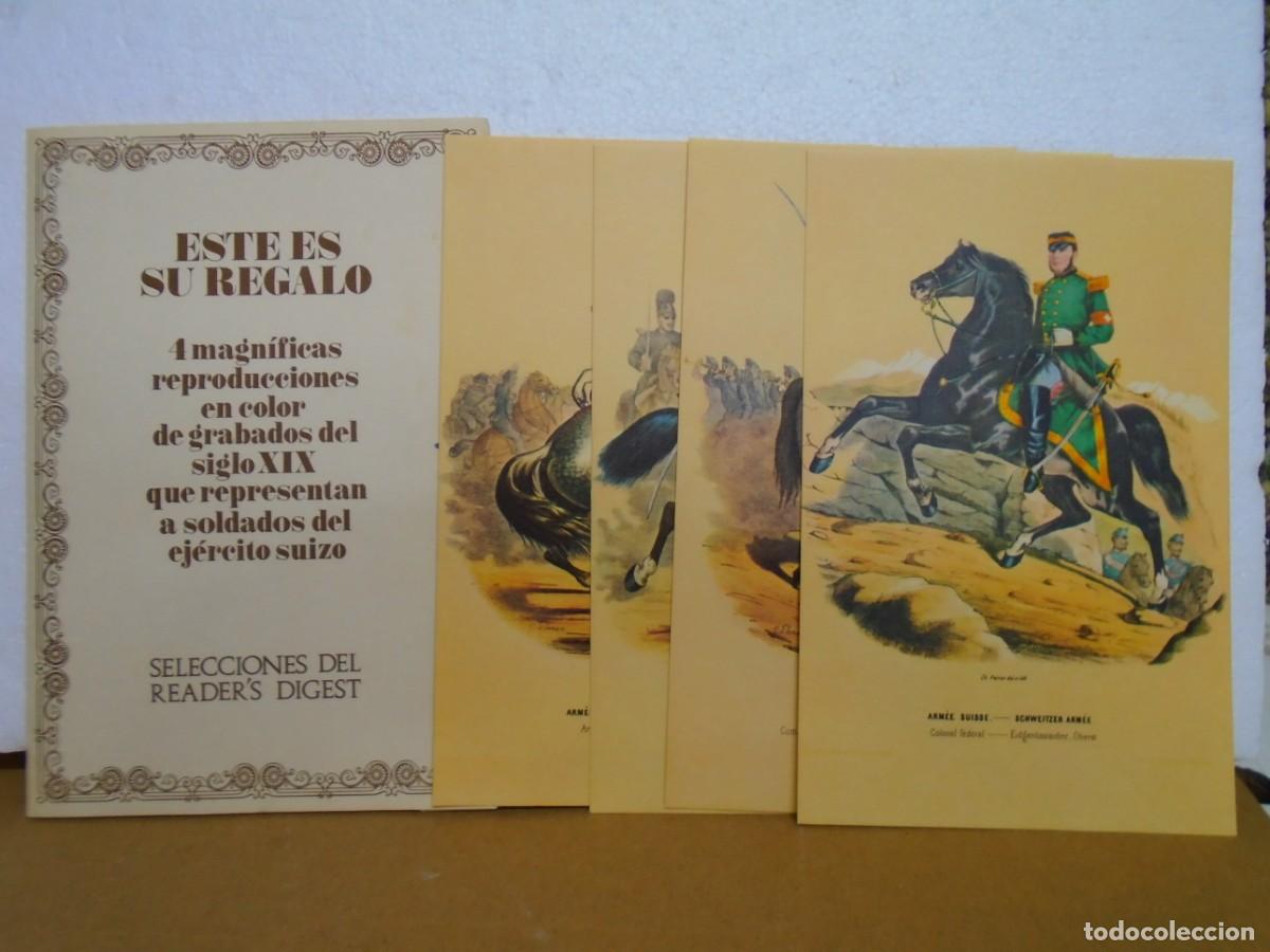 Sammelleidenschaft Papier: SELECCIONES DEL READER&acute;S DIGEST.CARPETA CON 4 REPRODUCCIONES DE GRABADOS SOLDADOS EJTO.SUIZO.
